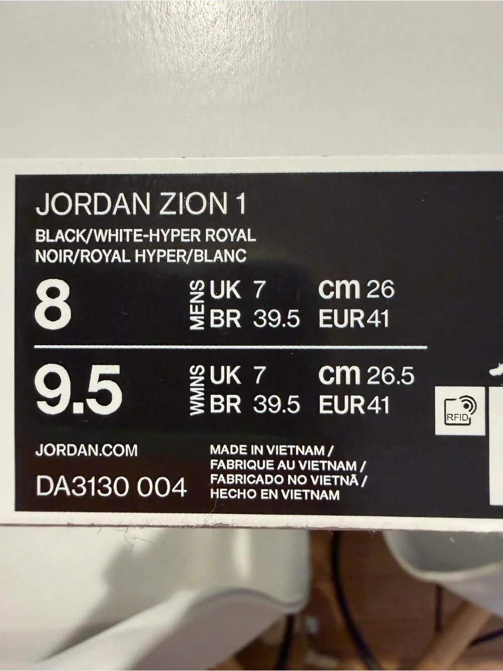 Jordan Zion 1 Men's Blue, Black and White Basketball Sneakers